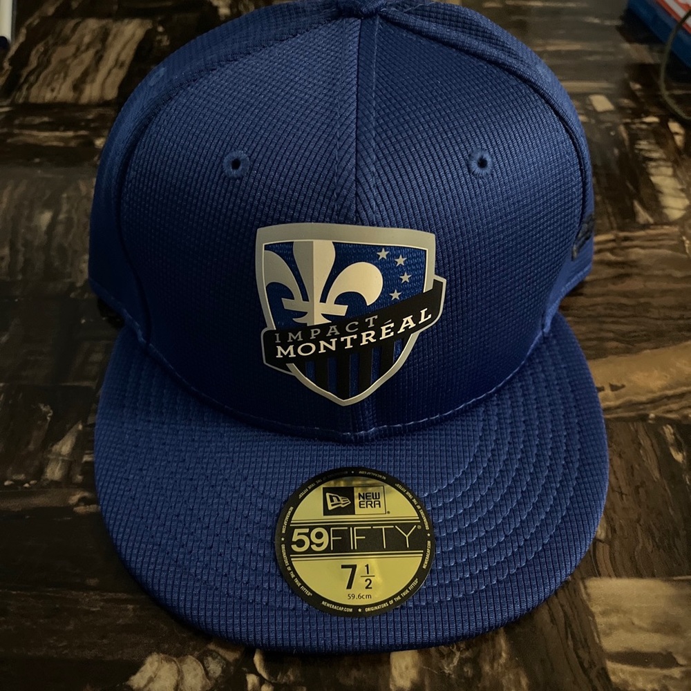 MONTREAL IMPACT MLS 5950 ON-FIELD 59 FIFTY MENS HAT SIZE 7 1/2 BLUE NEW ERA RARE
